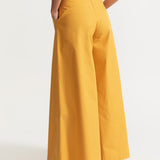 The Palazzo Cotton Pants - Mustard