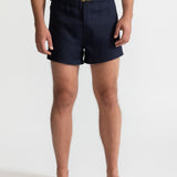 The Linen Boxer Shorts - Navy Blue