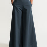 The Palazzo Cotton Pants - Grey