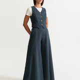 The Palazzo Cotton Pants - Grey