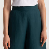 The Palazzo Linen Pants - Forest Green