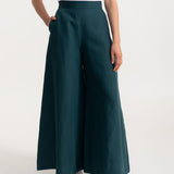 The Palazzo Linen Pants - Forest Green