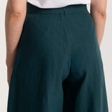 The Palazzo Linen Pants - Forest Green