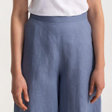 The Palazzo Linen Pants - Dusty Blue