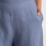 The Palazzo Linen Pants - Dusty Blue