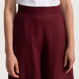 The Palazzo Linen Pants - Bordeaux