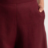The Palazzo Linen Pants - Bordeaux