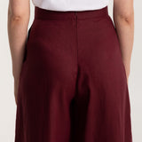 The Palazzo Linen Pants - Bordeaux