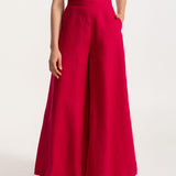 The Palazzo Linen Pants - Fuchsia
