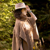 The Cibin Merino Wool Blend Poncho - Beige