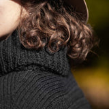 The Cibin Merino Wool Blend Poncho - Black