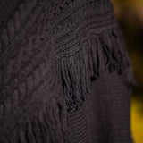The Cibin Merino Wool Blend Poncho - Black