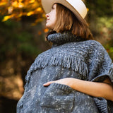 The Cibin Merino Wool Blend Poncho - Grey
