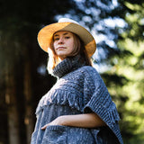 The Cibin Merino Wool Blend Poncho - Grey