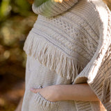 The Cibin Merino Wool Blend Poncho - Natural