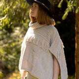 The Cibin Merino Wool Blend Poncho - Natural