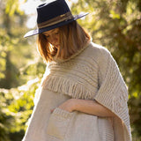 The Cibin Merino Wool Blend Poncho - Natural