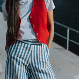 The Palazzo Linen Pants - Marina Blue