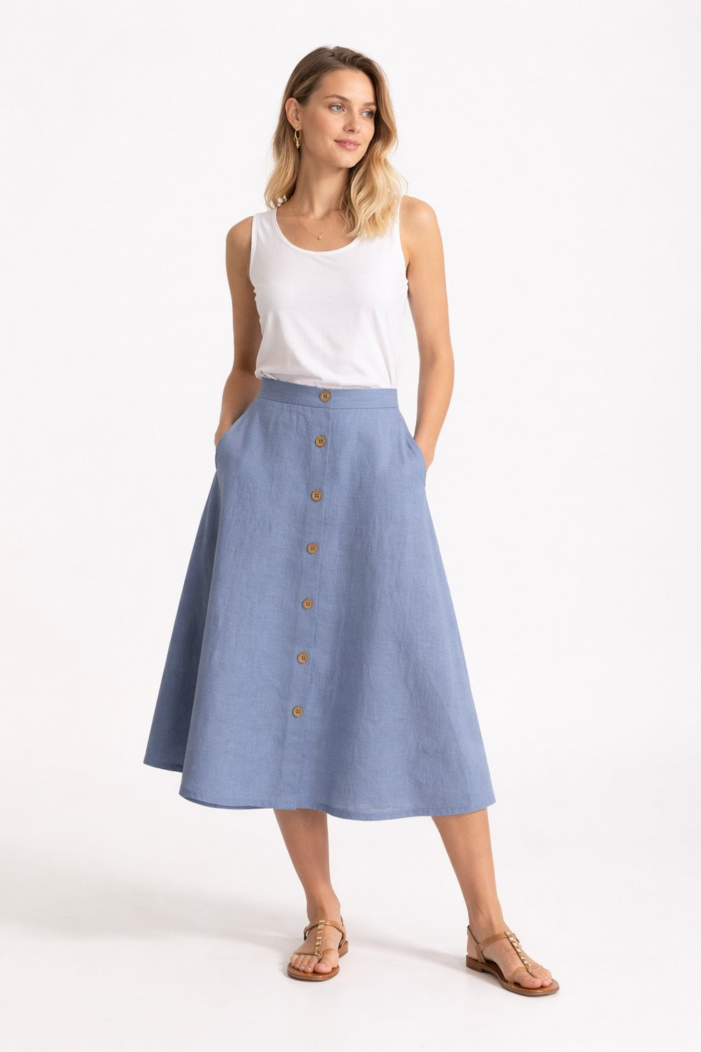 Midi Linen Skirts