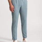 The Romana Linen Trousers - Slate Blue