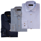 Pure Cotton Essentials - Set of 3 Cotton Shirts - Light, Marine & Dark Blue