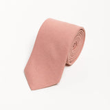 The 100% Linen Tie - Salmon Pink