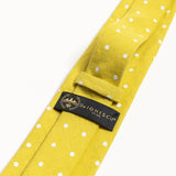 The 100% Linen Tie - Yellow Dots