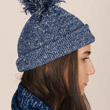 The Hemp Wool Bobble Beanie - Blue