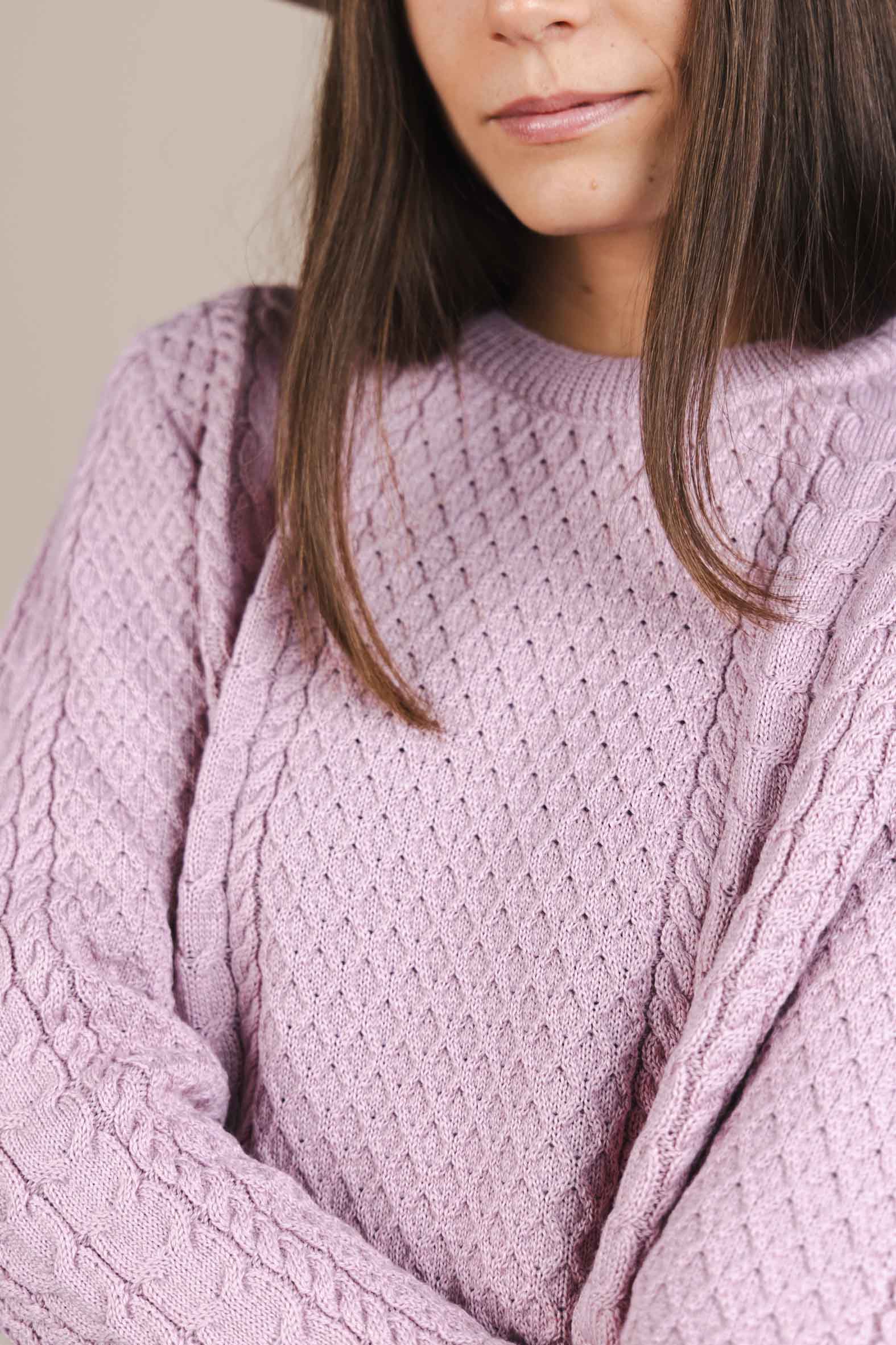 The Magura 100% Wool Jumper - Liliac