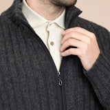 The Colibita Wool Chunky Cardigan - Charcoal Grey