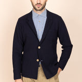 Jacheta din lână merinos Hosman - bleumarin