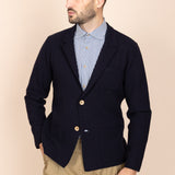 Jacheta din lână merinos Hosman - bleumarin