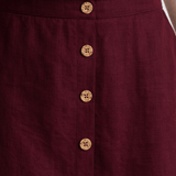 The Midi Linen Skirt - Bordeaux