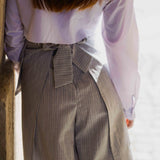 The Suru Ladies Linen Trousers - Striped White