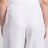 Pantaloni din in "Deva" – Alb
