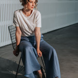 The Palazzo Linen Pants - Dusty Blue