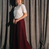 The Palazzo Linen Pants - Bordeaux