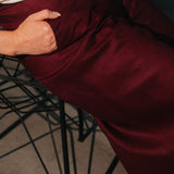 The Palazzo Linen Pants - Bordeaux
