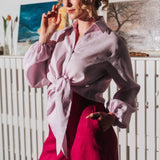The Palazzo Linen Pants - Fuchsia