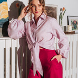 The Palazzo Linen Pants - Fuchsia