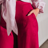 The Palazzo Linen Pants - Fuchsia