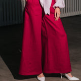 The Palazzo Linen Pants - Fuchsia