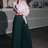 The Palazzo Linen Pants - Forest Green