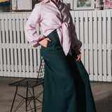The Palazzo Linen Pants - Forest Green