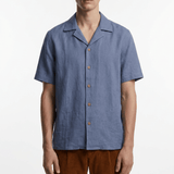 The "Horezu" Linen Shirt - Dusty Blue