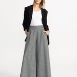 The Palazzo Wool Trousers - Black & White Checkered