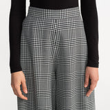 The Palazzo Wool Trousers - Black & White Checkered