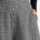 The Palazzo Wool Trousers - Black & White Checkered