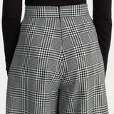The Palazzo Wool Trousers - Black & White Checkered