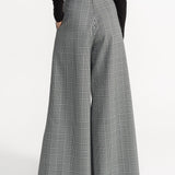 The Palazzo Wool Trousers - Black & White Checkered